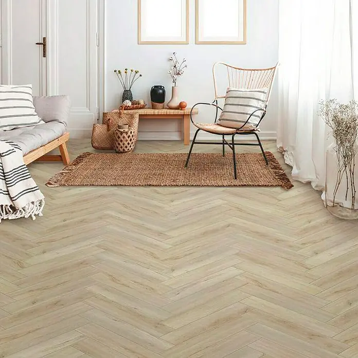 Aqua-Step Vinylvloer SPC Leeds - 61 cm x 12,2 cm x 4,5 mm, Vinyl, Leeds Lichtbruin - Sfeeropname