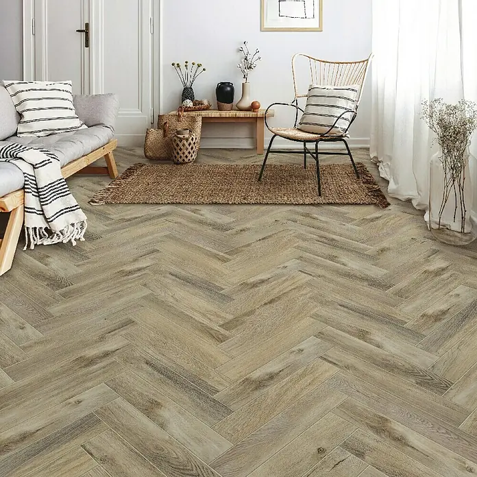 Aqua-Step Vinylvloer SPC Newcastle - 61 cm x 12,2 cm x 4,5 mm, Vinyl, Newcastle Lichtbruin - Sfeeropname