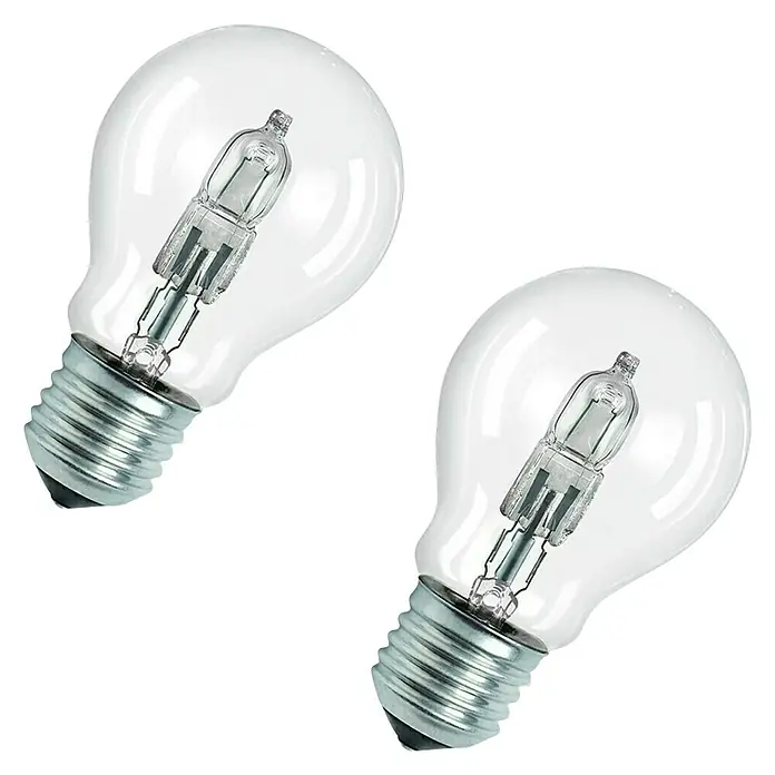 Voltolux Bombilla halógena tubular - 57 W, E27, 2 uds., Blanco cálido - Vista angular