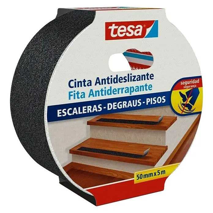 Tesa Protuklizna ljepljiva traka - 5 m x 50 mm, Crne boje - Dijagonalni pogled