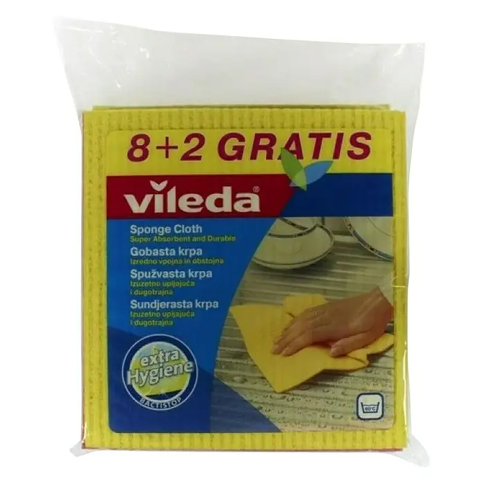 Vileda Spužvasta krpa - 100 % celuloza i pamuk, 10 kom - Pogled sprijeda