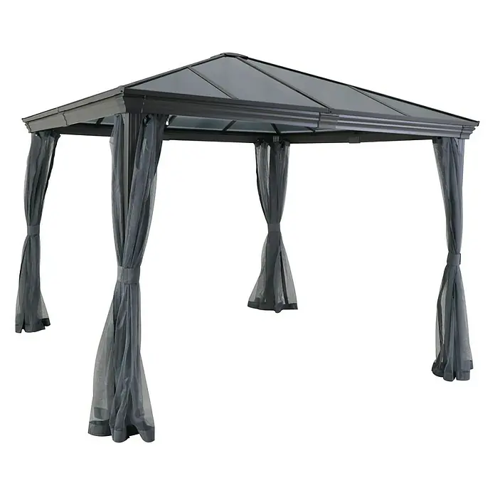 Sunfun Pavillon Reo - 300 x 300 x 270 cm, Anthrazit - Diagonale Ansicht