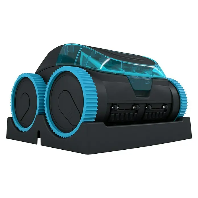Steinbach Poolroboter Poolrunner Battery Pro Performance - Passend für: Pools mit bis zu 50 m² Bodenfläche, Durchflussmenge: 15.000 l/h, Steuerung per Smartphone-App - Diagonale Ansicht