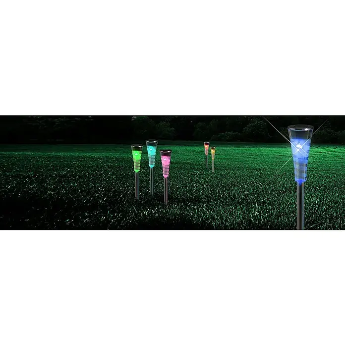 Globo Solarleuchten-Set - 5 Stk., Lichtfarbe: Mehrfarbig, Höhe: 270 mm - Anwendungsbeispiel