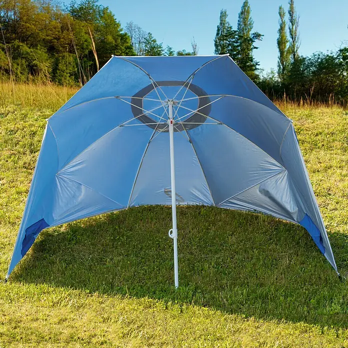 Sonnenschirm - Durchmesser: 160 cm, Blau - Stimmungsaufnahme