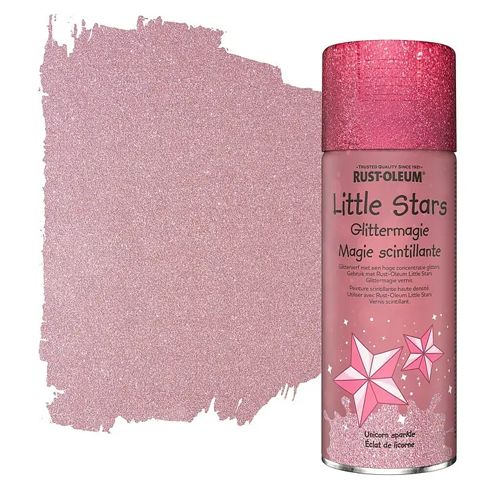 Rust-Oleum Little Stars Lakspray Glittermagie - Hoogglans, 400 ml, Eenhoornglans - Informatieweergave