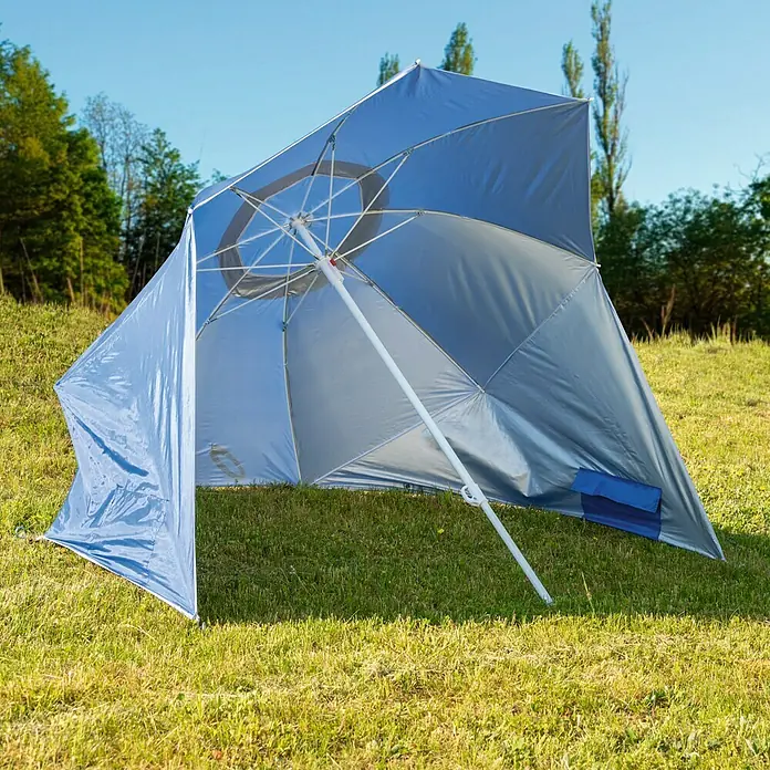 Sonnenschirm - Durchmesser: 160 cm, Blau - Stimmungsaufnahme