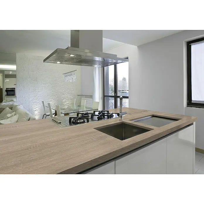 Mehrzweckplatte PE - Sonoma Eiche, L x B x S: 260 cm x 60 cm x 28 mm - Stimmungsaufnahme