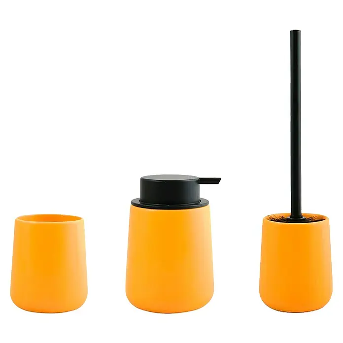 MSV Maonie Set de accesorios de baño - 3 pzs., Amarillo - Vista frontal