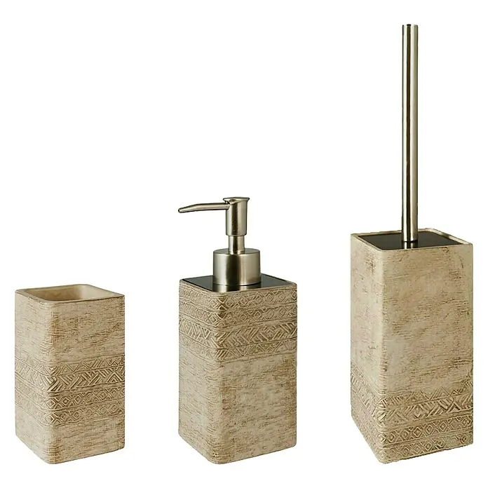 Set de accesorios de baño Ramses - 3 pzs., Arena - Vista angular