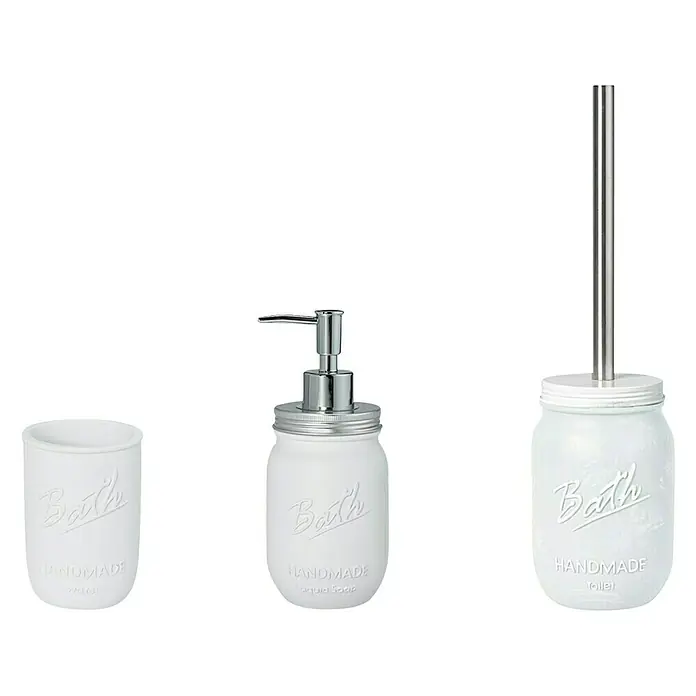 Venus Bath Set de accesorios de baño - 3 pzs., Blanco - Vista frontal
