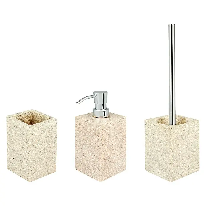 Bath Stage B-Kind Set de accesorios de baño - 3 pzs., Arena - Vista angular