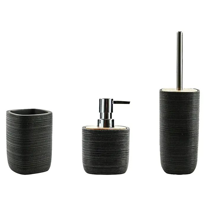 Bath Stage B-Kubic Set de accesorios de baño - 3 pzs., Negro - Vista frontal