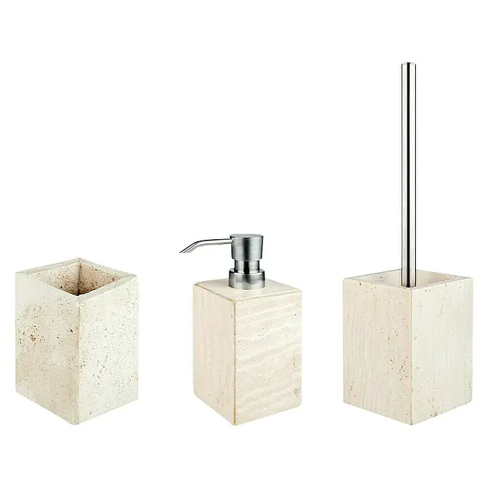 Bath Stage B-Sandy Set de accesorios de baño - 3 pzs., Beige - Vista angular