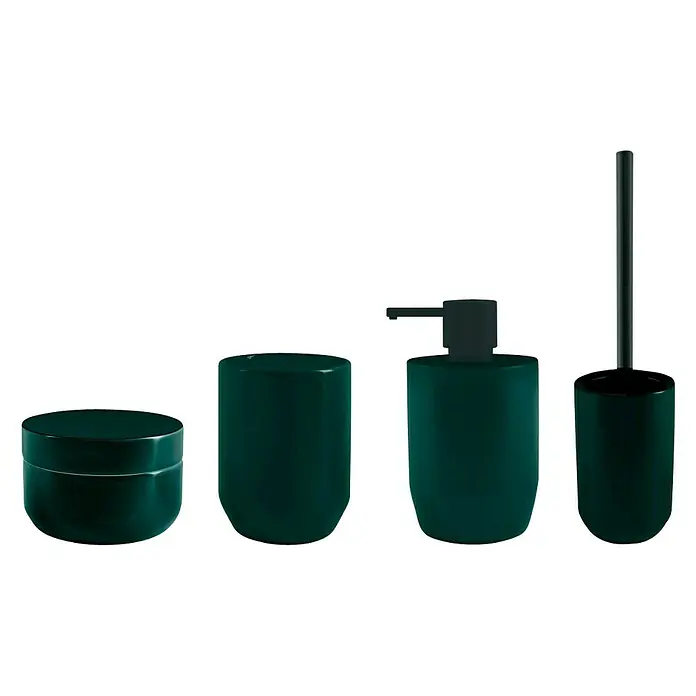 Spirella Jaro Set de accesorios de baño - 4 pzs., Verde - Vista frontal