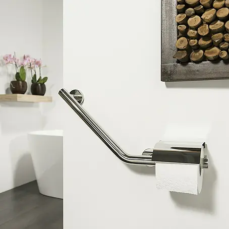 Tiger Boston Steungreep met toiletrolhouder Comfort & Safety - links