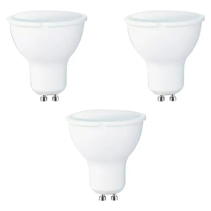 Cristal Record Bombilla reflectora LED - 6 W, GU10, 3 uds., Blanco neutro - Vista frontal