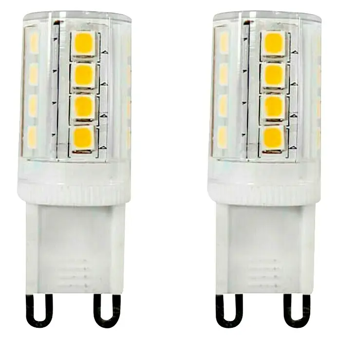 Cristal Record Bombilla LED - 2 uds., G9, 3,5 W, Color de luz: Blanco frío, No regulable - Vista frontal