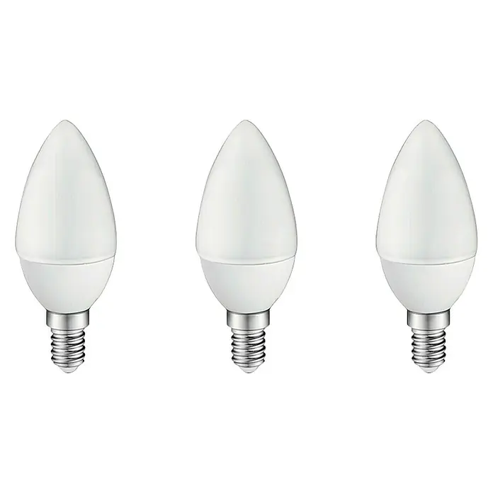 Cristal Record Bombilla LED Vela - 3 uds., E14, 5,2 W, Color de luz: Blanco neutro, No regulable - Vista frontal