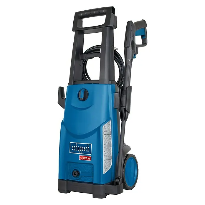 Scheppach Hochdruckreiniger HCE 2400 - Leistungsaufnahme: 2.400 W, Max. Druck: 180 bar, Fördermenge: 450 l/h - Diagonale Ansicht