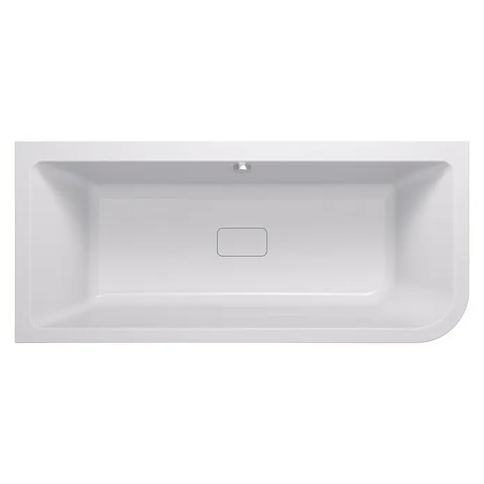 Camargue Freistehende Badewanne Buena Vista - 180 x 80 cm, Linksseitig, Sanitäracryl, Weiß - Ansicht von oben