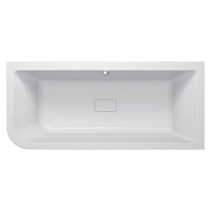 Camargue Freistehende Badewanne Buena Vista - 180 x 80 cm, Rechtsseitig, Sanitäracryl, Weiß - Ansicht von oben