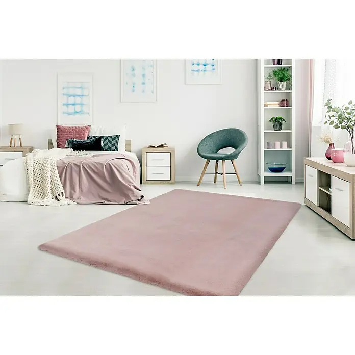 Tepih visokog flora Happy - Roze boje, 170 x 120 cm - Živopisni prikaz