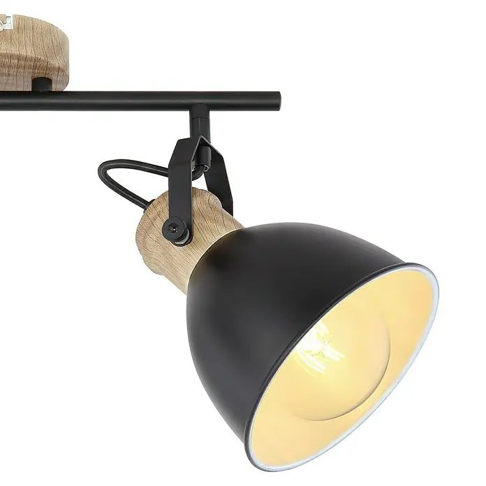 Globo Deckenstrahler WIHO - 40 W, L x B x H: 35 x 15 x 21,5 cm, Schwarz, E27, 2 Stk. - Detailaufnahme
