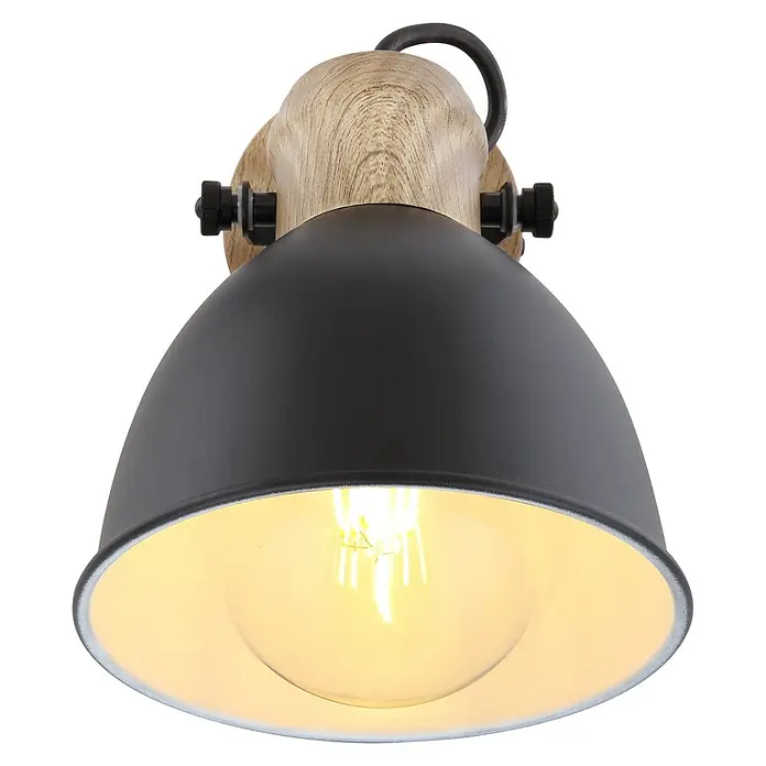 Globo Deckenstrahler WIHO - 40 W, Schwarz, E27, 1 Stk. - Vorderansicht