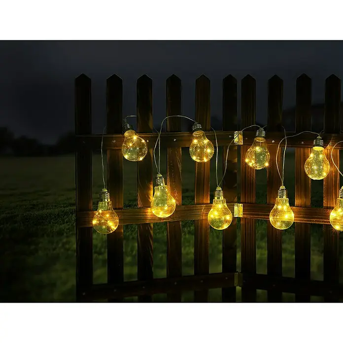 Globo Solar-Lichterkette Bulb - 10 x 0,3 W, Klar - Stimmungsaufnahme