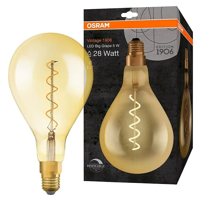 Osram Vintage 1906 Bombilla LED - E27, 4 W, 300 lm - Vista angular