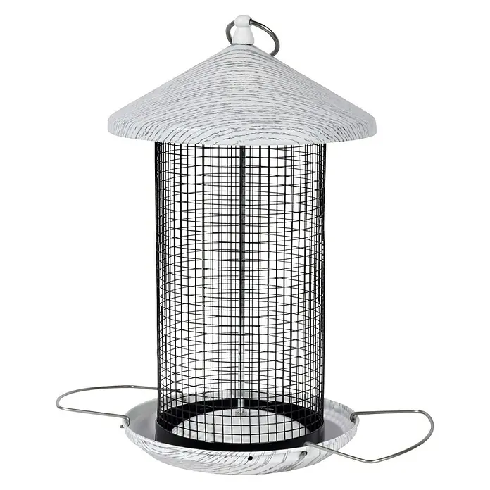 Dobar Futterspender Smooth - L x B x H: 19 x 19 x 31,5 cm, Metall, Mit Silo - Vorderansicht