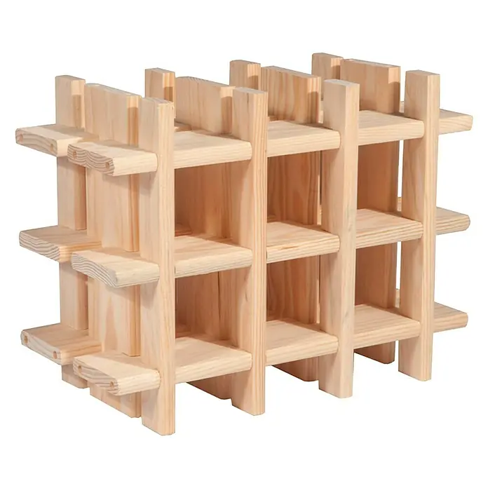 Astigarraga Weinregal - L x B x H: 43 x 22 x 32,5 cm, Anzahl Flaschen: 9 Stk. - Vorderansicht