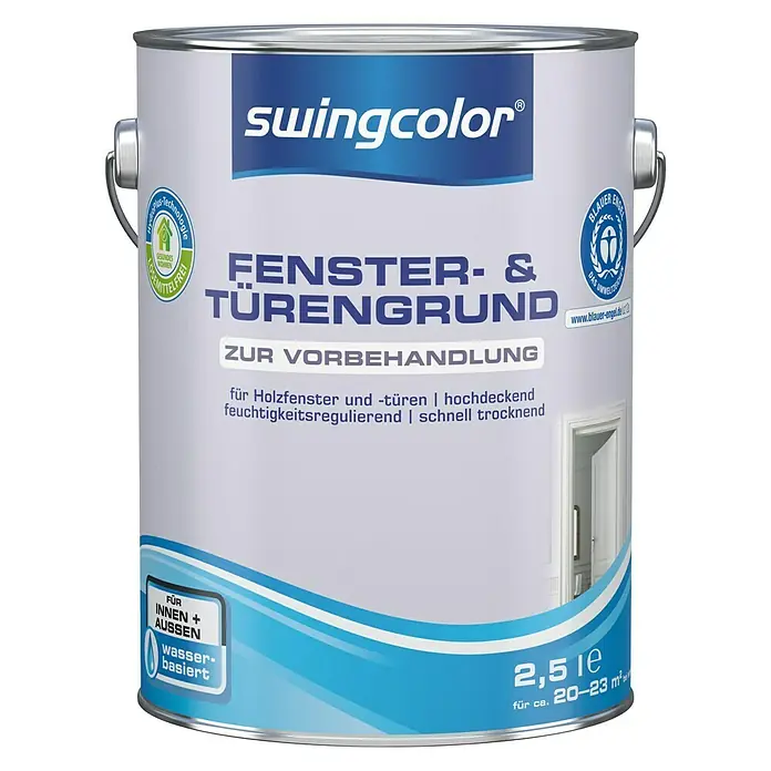 swingcolor Grundierung Fenster- & Türengrund - Weiß, 2,5 l, Wasserbasiert - Vorderansicht