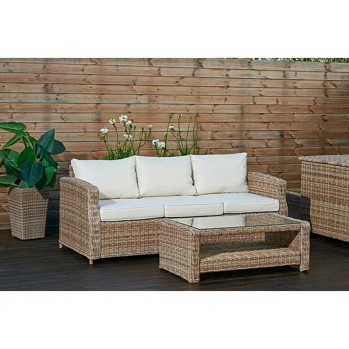 Mesa auxiliar de jardín Gotland - L x An x Al: 111 x 56 x 41 cm, Arena