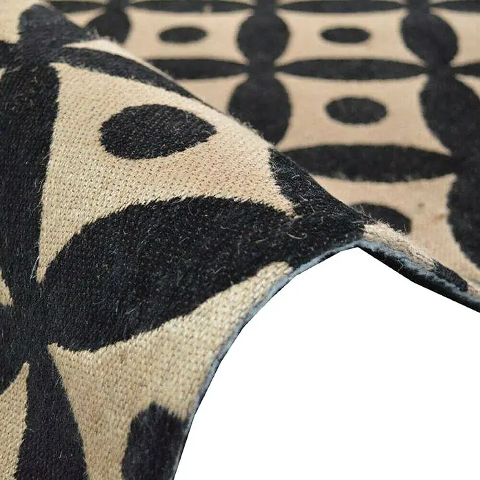 Kayoom Flachgewebeteppich Scandy I - Natur/Schwarz, 150 x 80 cm, 100 % Jute - Detailaufnahme
