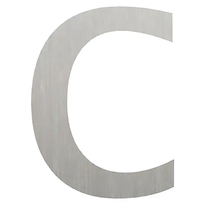 Etiqueta adhesiva troquelada 10 cm - C, Plástico, Plateado, Autoadhesivo