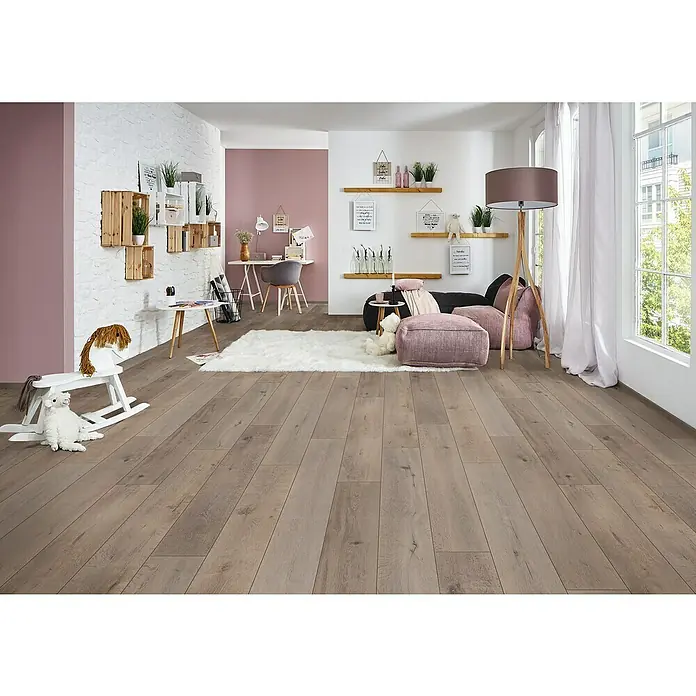 LOGOCLIC Vinto Laminat Infinity Oak - 1.285 x 192 x 8 mm, Landhausdiele - Stimmungsaufnahme