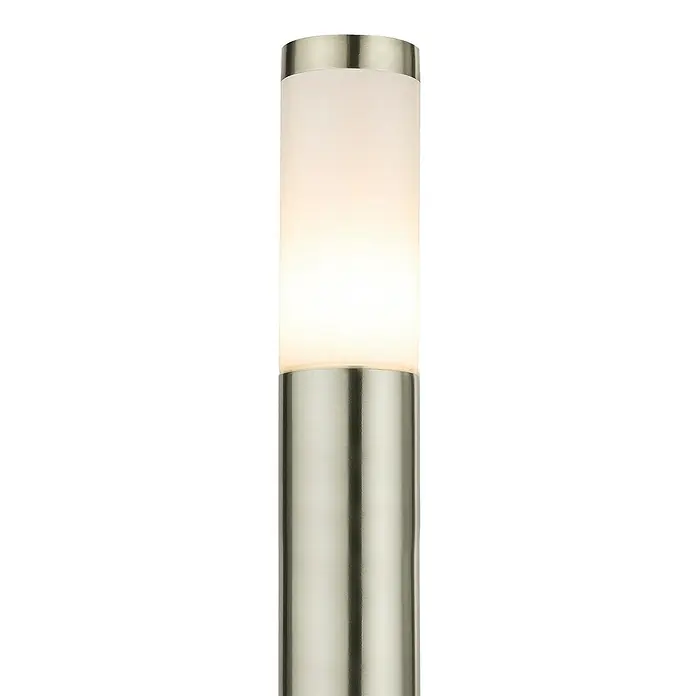 Globo Boston Sobremuro LED - 8,5 W, 12,7 x 12,7 x 110 cm, Acero inoxidable, IP44 - Primer plano