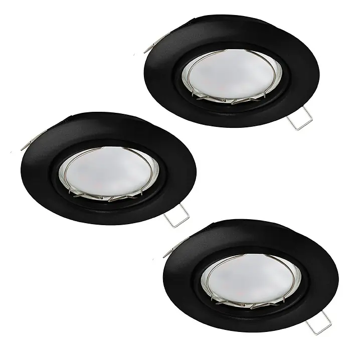 Eglo LED-Einbauspot PENETO - Warmweiß, Durchmesser: 8,7 cm, 3 Stk. - Diagonale Ansicht
