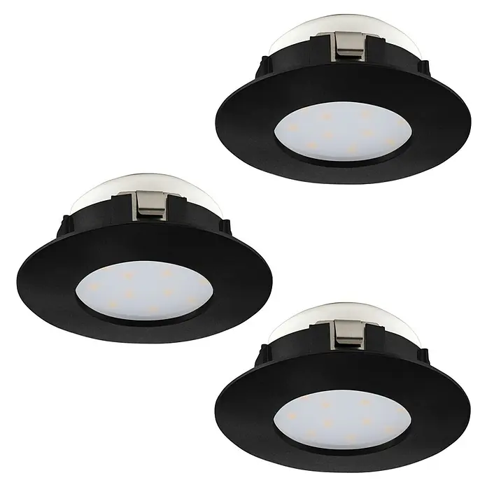 Eglo LED-Einbauspot PINEDA - Warmweiß, Durchmesser: 7,8 cm, 3 Stk. - Diagonale Ansicht