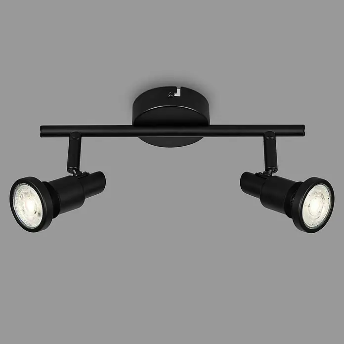 B-Leuchten LED-Deckenstrahler - 4,8 W, L x B x H: 27,5 x 8 x 12,3 cm, Schwarz, Warmweiß, 2 Stk. - Stimmungsaufnahme