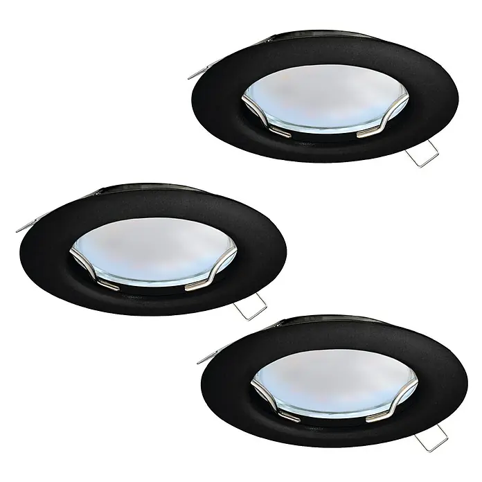 Eglo LED-Einbauspot PENETO - Warmweiß, Durchmesser: 7,8 cm, 3 Stk. - Diagonale Ansicht
