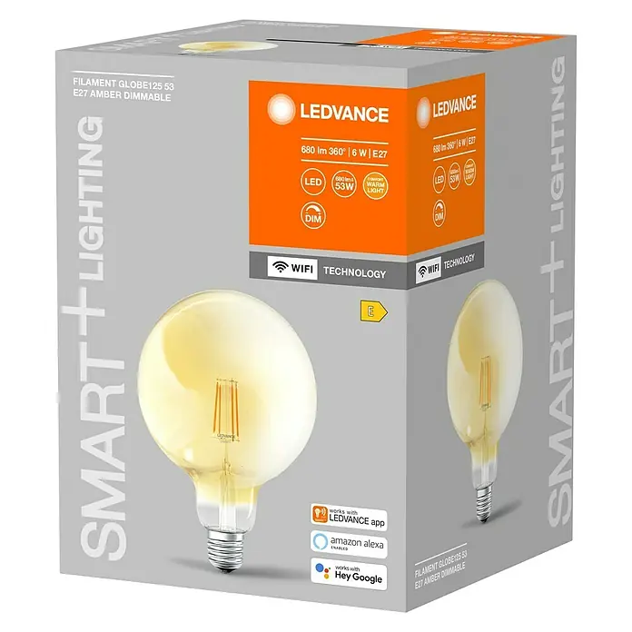 Ledvance Smart+ WiFi Bombilla LED inteligente Vintage Globo Gold - E27, 6 W, 680 lm - Vista angular