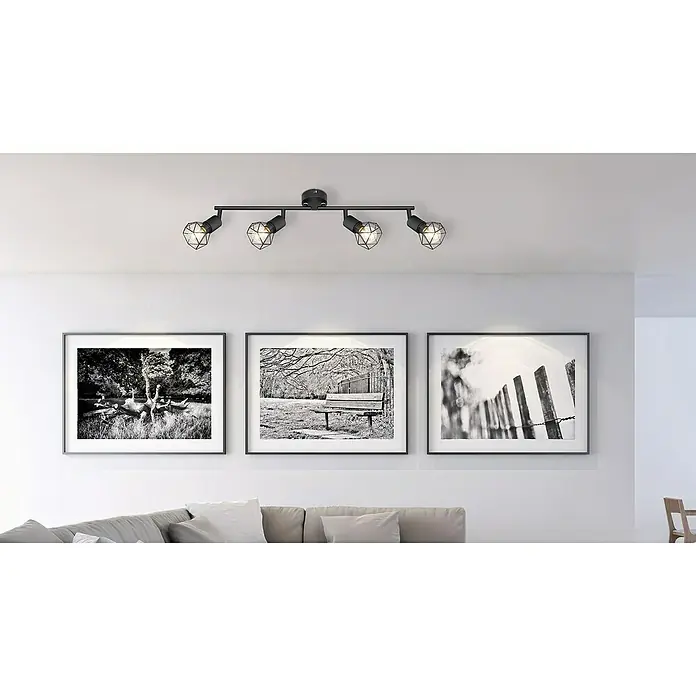 Globo Xara I Deckenstrahler XARA I - 40 W, L x B x H: 60 x 8 x 19,5 cm, E14, 4 Stk. - Stimmungsaufnahme