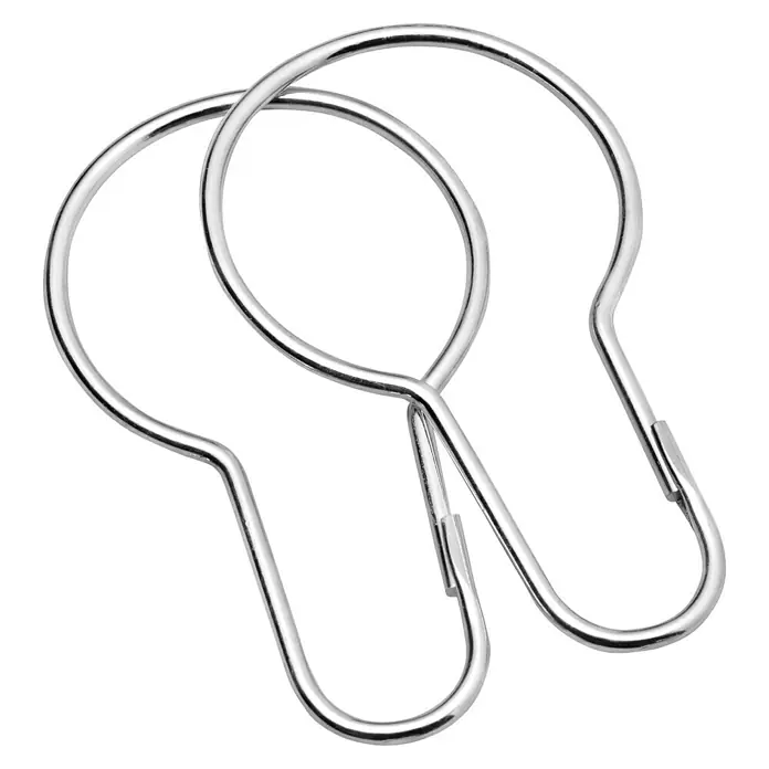 Sealskin Douchegordijnringen Hooks - 12 st., Zilver - Diagonaal zicht