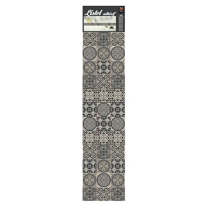 Adhesivo para cenefas Azulejos grises - An x Al: 60 x 5 cm - Vista frontal