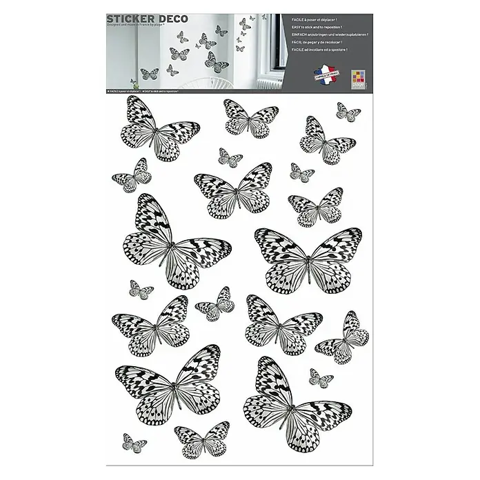 Adhesivos decorativos Mariposas B&W - 68 x 48 cm - Vista frontal