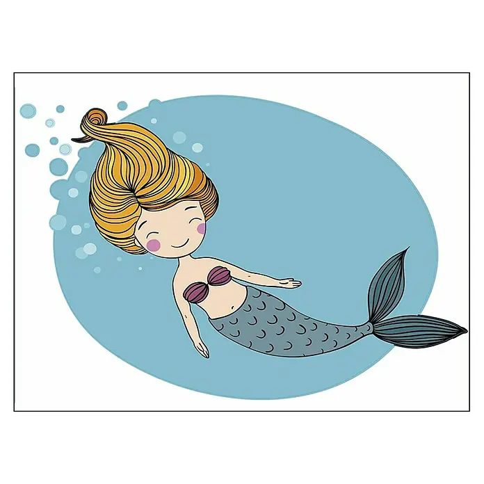 Vinilos decorativos Sirena - 1 pieza, Azul, An x Al: 48 x 68 cm - Vista superior