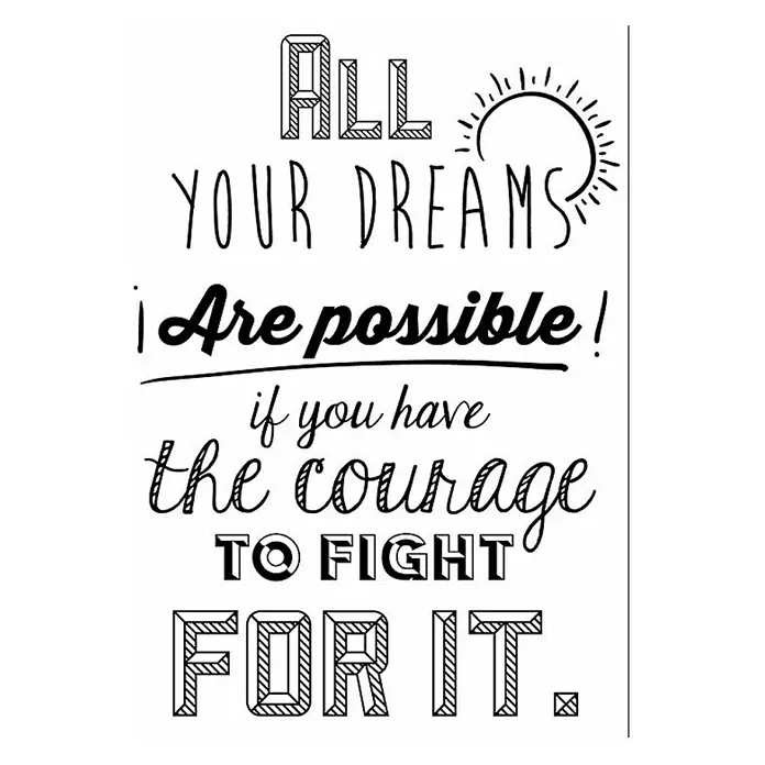 Vinilos decorativos All your dreams - 1 pieza, Negro, An x Al: 48 x 68 cm - Vista superior
